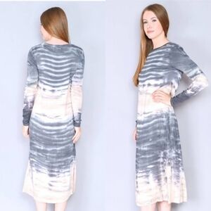 NWOT Anthropologie Dolan Trina long sleeve maxi dress tie dye bohemian SMALL